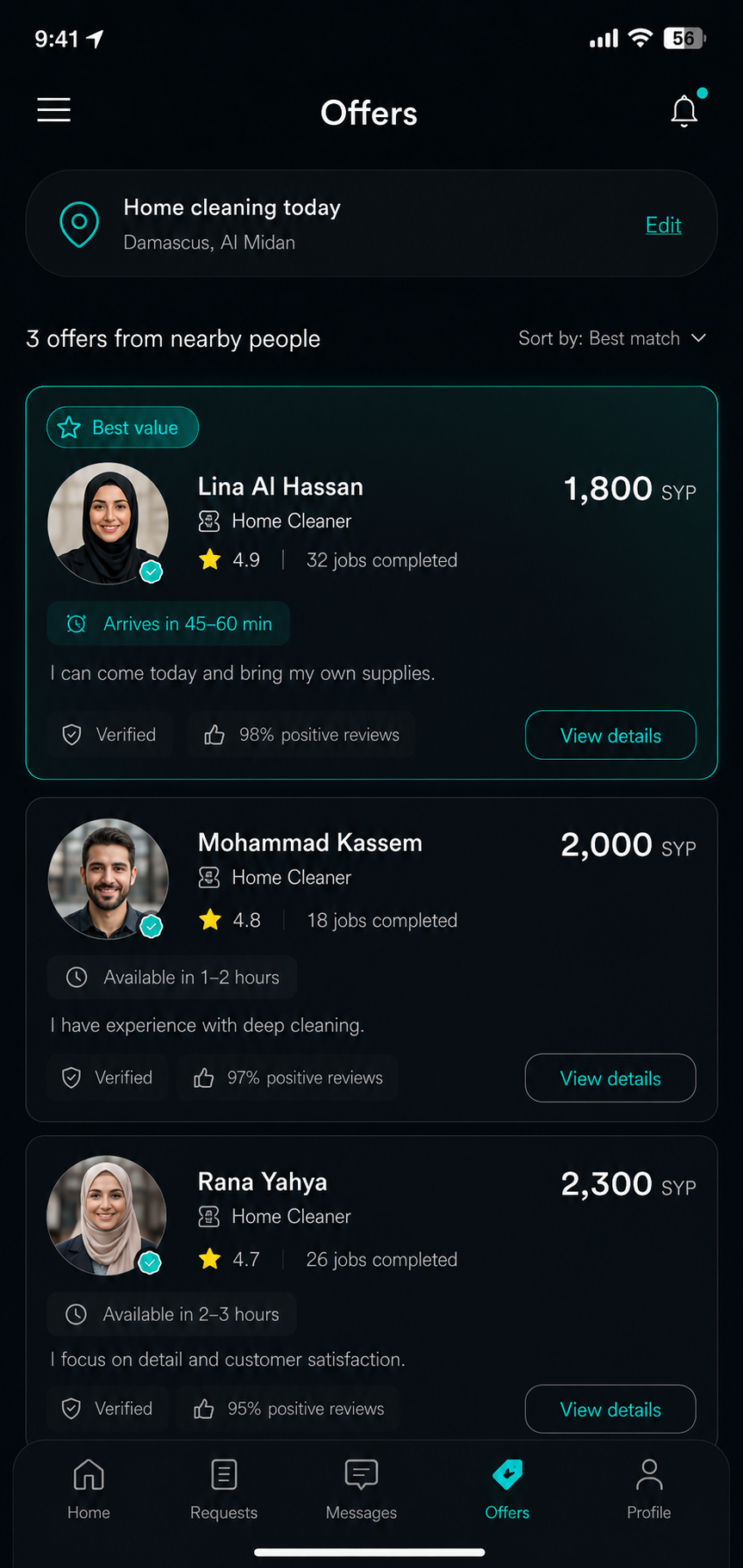 Sending an offer on YOM